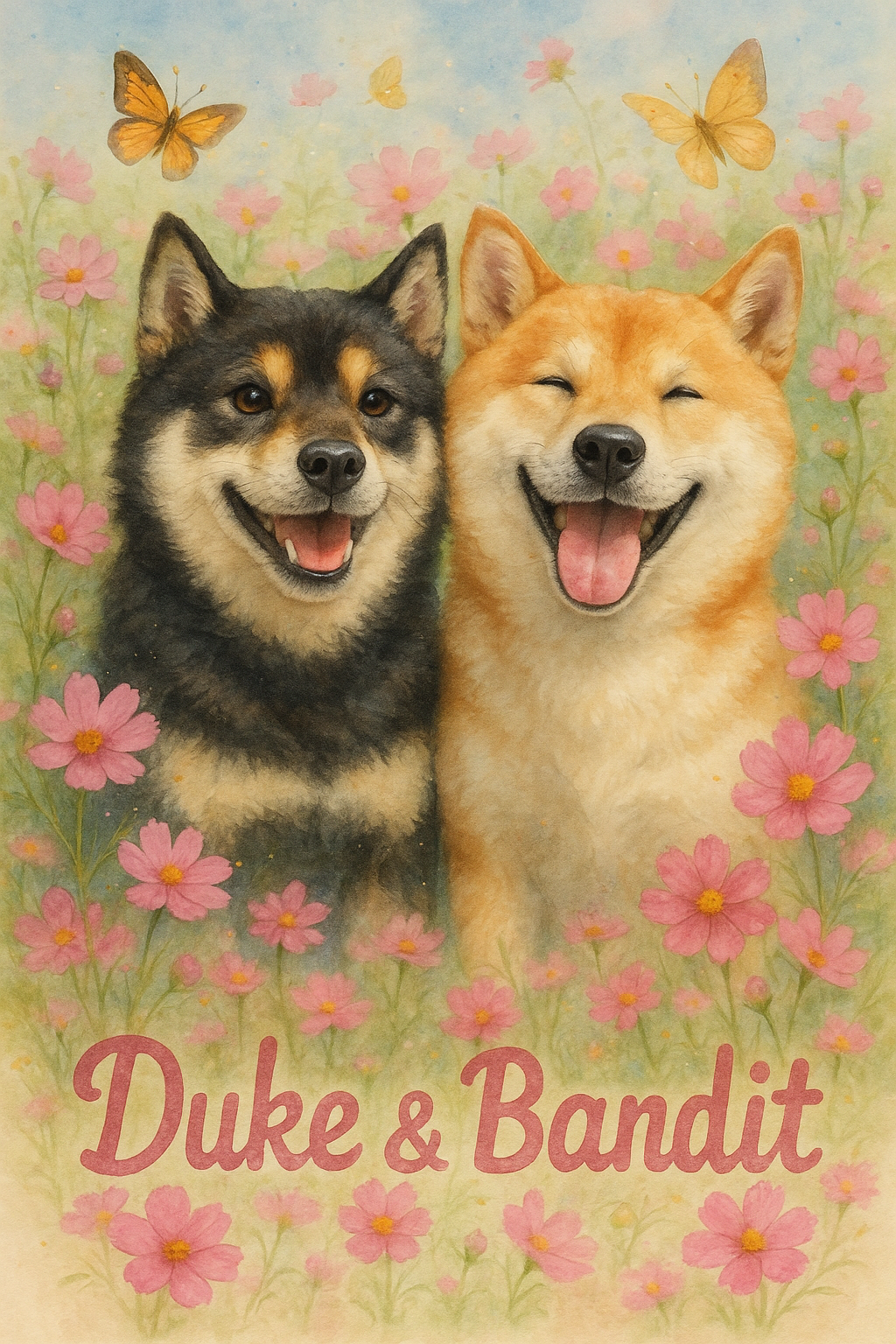 Custom Digital Pet Portrait – Instant Download Watercolor Artwork